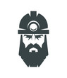 The bearded miner in a helmet logo. Collier icon