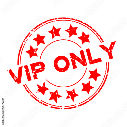 Grunge Red Vip Abbreviation Of Very Important Person Only Word With Star Icon Round Rubber Seal Stamp On White Background Stock Vector Adobe Stock