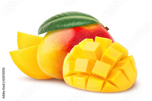 Cuadros en Lienzo mango isolated on white background, clipping path, full depth of field