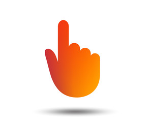 Poster - Hand cursor sign icon. Hand pointer symbol. Blurred gradient design element. Vivid graphic flat icon. Vector