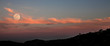 Malibu sunset moonrise panorama