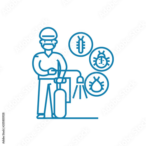 Fotomural Extermination of insects line icon, vector illustration