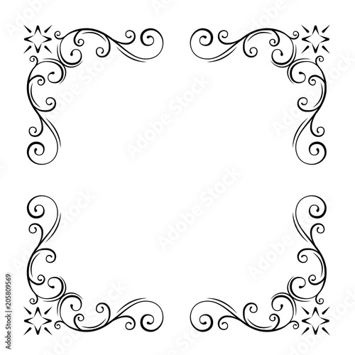 Decorative Filigree Corners Ornate Borders Swirl Scroll