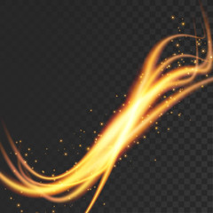 Wall Mural - Orange speed light streaks over dark checkered background layout