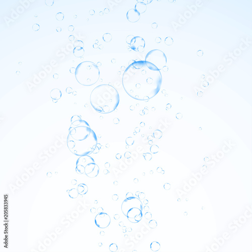 Fotografie, Obraz Fizzy refreshing water bubbles graphical abstraction