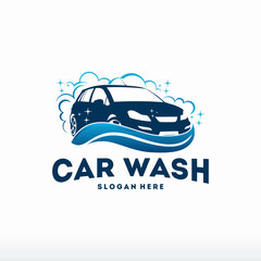 Wall Mural - car wash logo designs concept vector, automotive cleaning logo template