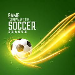 Poster - abstract shiny football background with light effect