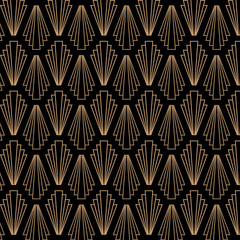 Retro, vintage, art deco, great gatsby, seamless vector pattern.