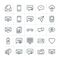 Poster - Modern Simple Set of cloud and networking, chat and messenger, mobile, email Vector outline Icons. Contains such Icons as  answer,  mobile and more on white background. Fully Editable. Pixel Perfect