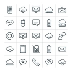 Poster - Modern Simple Set of cloud and networking, chat and messenger, mobile, email Vector outline Icons. Contains such Icons as  note,  cloud and more on white background. Fully Editable. Pixel Perfect