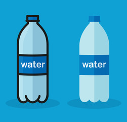 Canvas Print - water bottle design on blue background