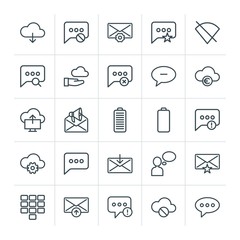 Poster - Modern Simple Set of cloud and networking, chat and messenger, mobile, email Vector outline Icons. Contains such Icons as  technology,  no and more on white background. Fully Editable. Pixel Perfect