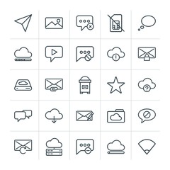Poster - Modern Simple Set of cloud and networking, chat and messenger, mobile, email Vector outline Icons. Contains such Icons as  sim,  signal,  no and more on white background. Fully Editable. Pixel Perfect