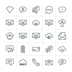 Poster - Modern Simple Set of cloud and networking, chat and messenger, mobile, email Vector outline Icons. Contains such Icons as  network,  white and more on white background. Fully Editable. Pixel Perfect