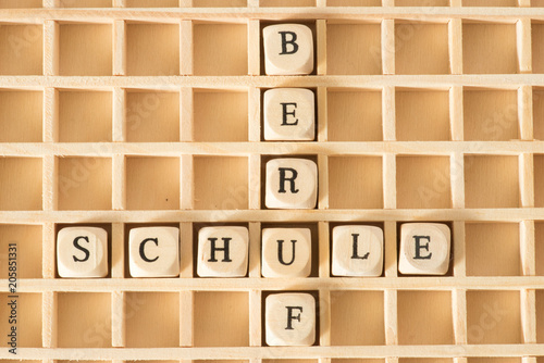 Fotografía Holzbuchstaben und Worte Schule und Beruf