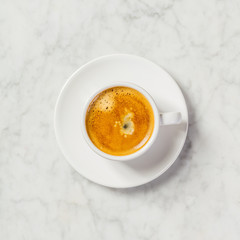 Poster - Coffee on white marble background