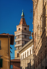 Wall Mural - Pistoia landmark: Medieval bell tower in the historic city center