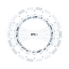 Wall Mural - Futuristic HUD  circle background. Virtual reality technology design. Sci-Fi template for games, banners, interface, infographics, artificial intelligence graphical user interface and other