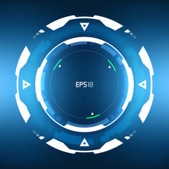 Wall Mural - Futuristic HUD  circle background. Virtual reality technology design. Sci-Fi template for games, banners, interface, infographics, artificial intelligence graphical user interface and other