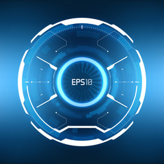 Wall Mural - Futuristic HUD  circle background. Virtual reality technology design. Sci-Fi template for games, banners, interface, infographics, artificial intelligence graphical user interface and other