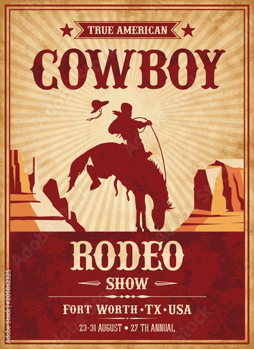 Fotomural Vector Rodeo Invite template