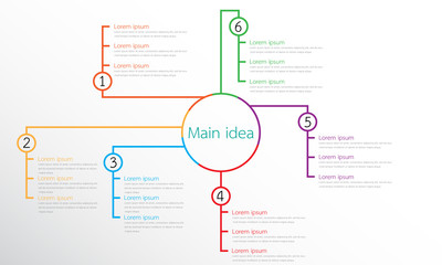 Poster - Vector infographic templates used for detailed reports. All 6 topics.
