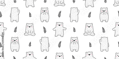 bear seamless pattern polar bear panda
