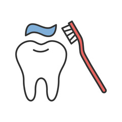 Poster - Correct teeth brushing color icon