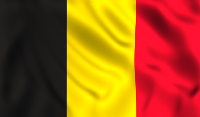 Wall Mural - Belgian flag waving in the wind