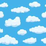 Fototapeta  - Cartoon clouds seamless vector background