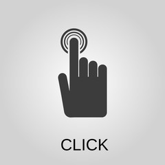 Poster - Click icon. Click symbol. Flat design. Stock - Vector illustration