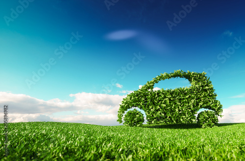 Cuadros en Lienzo Eco friendly car development, clear ecology driving, no pollution and emmission transportation concept