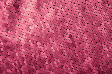 Texture Of Bright Pink Sequins Close-up Macro Abstract Shiny Background. Fashionable Expensive Fabric With Sequins.