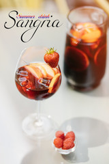 Wall Mural - Top view of summer dinks, fruit cocktails on white wood table with berries, mint leaves