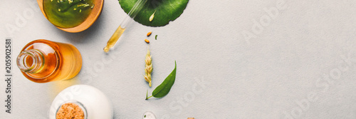 Cuadros en Lienzo Natural cosmetics, oils for skin care on a light background
