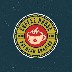 Wall Mural - modern vintage coffee shop label. vector illustration