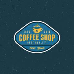 Wall Mural - modern vintage coffee shop label. vector illustration