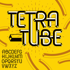Fototapete - Vector capital modern alphabet letters set. Unlike font,  script from a to z can be used in art  poster creation. Made with industrial 3d packaging tube design.