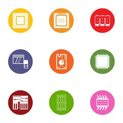 Poster - Soldering the chip icons set. Flat set of 9 soldering the chip vector icons for web isolated on white background