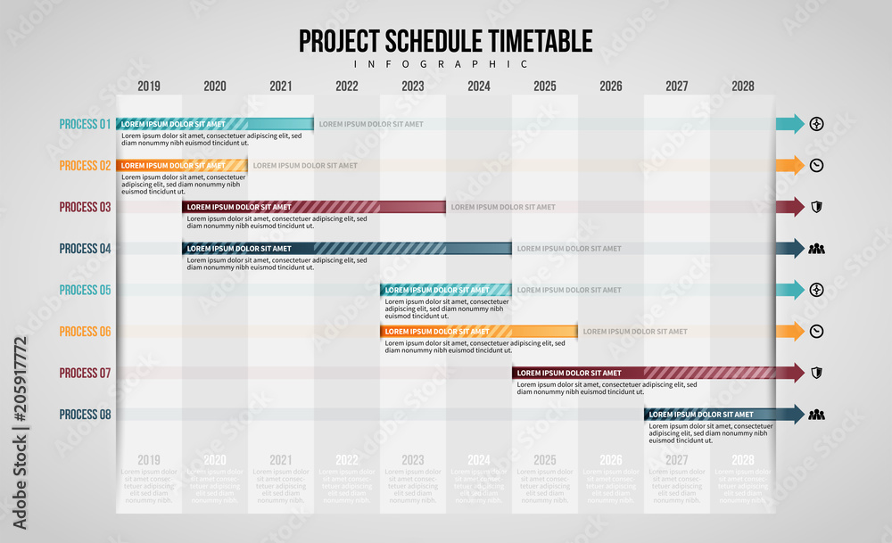 Project Schedule Timetable Infographic Stock Vector | Adobe Stock