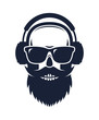 © le_mon - Bearded skull wearing sunglasses and headphones