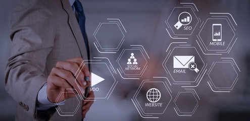 Aufkleber - businessman success working with his team as concept