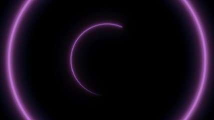 Poster - Abstract background with flying into tunnel from shapes round. Animation of seamless loop. Neon round shape laser