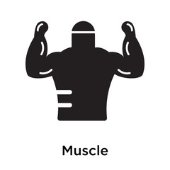 Wall Mural - Muscle icon vector sign and symbol isolated on white background