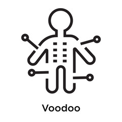 Wall Mural - Voodoo icon vector sign and symbol isolated on white background