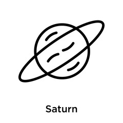 Wall Mural - Saturn icon vector sign and symbol isolated on white background