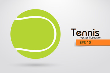 Wall Mural - Silhouette of a tennis ball from particles.