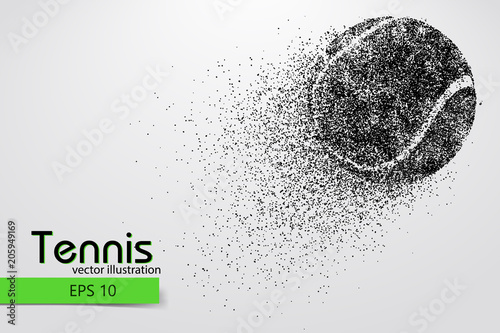 Fotografía Silhouette of a tennis ball from particles.