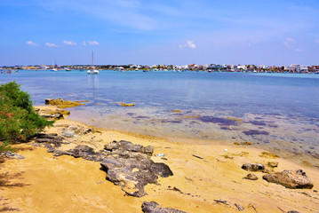 island of the rabbits (isola dei conigli o isola grande) or big island porto cesareo Salento Italy