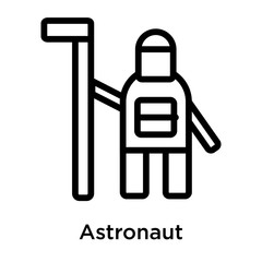 Poster - Astronaut icon vector sign and symbol isolated on white background